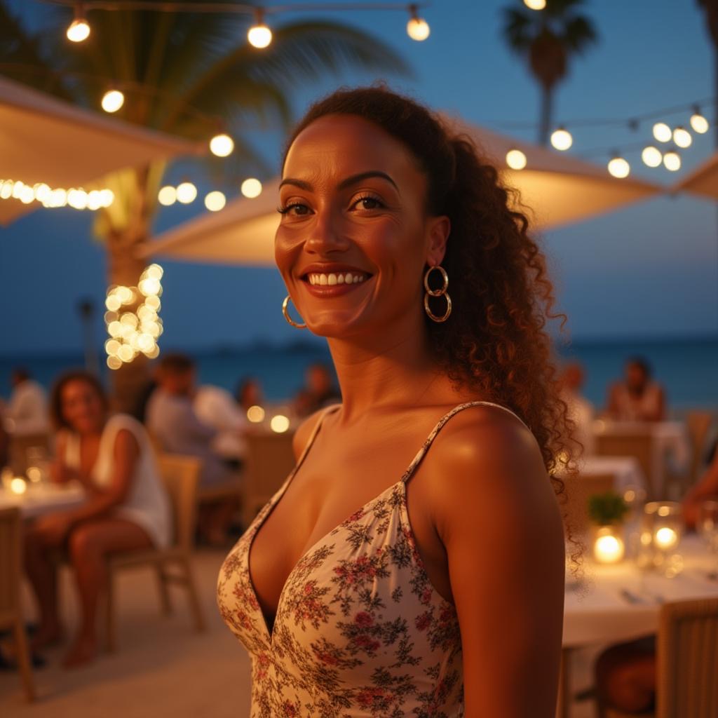 Vanessa Soné lors d'une réception de mariage